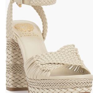 Vince Camuto Women's Tan Woven Platform Heels